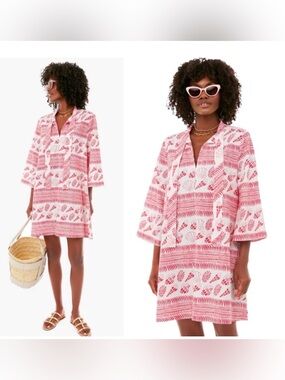 Tuckernuck  Pink Coquilles Marseille Caftan XL NWT